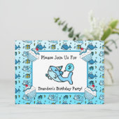 Invitation Anniversaire du bébé requin (Debout devant)