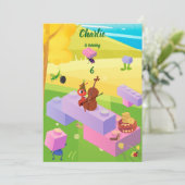 Invitation Anniversaire du biscuit de construction (Debout devant)