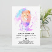 Invitation Anniversaire du Boho Pastel Lion (Debout devant)