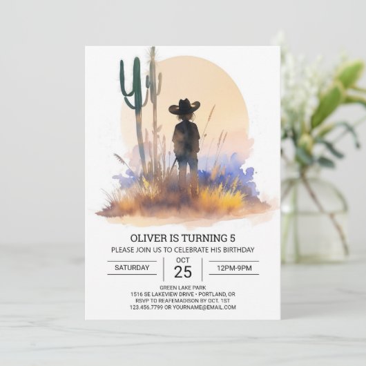 Invitation Anniversaire du Boho Rodeo numérique (Debout devant)