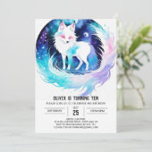 Invitation Anniversaire du bois de Fox moderne (Debout devant)