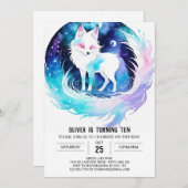 Invitation Anniversaire du bois de Fox moderne (Devant / Derrière)