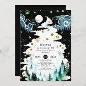 Invitation Anniversaire du bois Pastel Boho (Devant / Derrière)