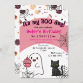 Invitation Anniversaire du Boo Rose (Devant / Derrière)