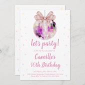 Invitation Anniversaire du boule Disco (Devant / Derrière)