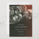 Invitation Anniversaire du boule Disco Retro (Devant)