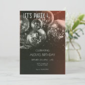 Invitation Anniversaire du boule Disco Retro (Debout devant)