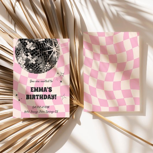 Invitation Anniversaire du boule Retro Disco