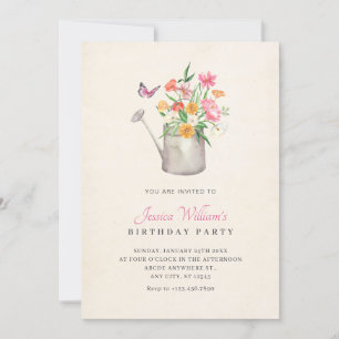 Invitation Anniversaire du bouquet floral