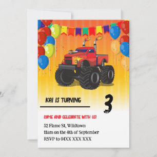 Invitation Anniversaire du camion Monster
