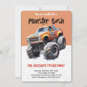 Invitation Anniversaire du camion Monster modifiable (Devant)