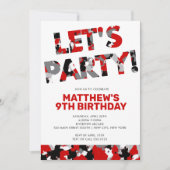 Invitation Anniversaire du Camouflage, Faisons la fête Camo n (Devant)