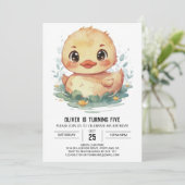 Invitation Anniversaire du canard à étang personnalisé (Debout devant)