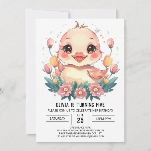 Invitation Anniversaire du canard bohème (Devant)