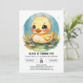 Invitation Anniversaire du canard Fleur sauvage Pond (Debout devant)