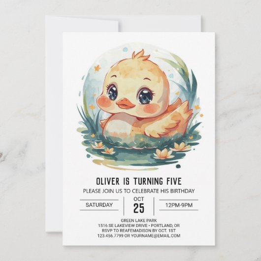 Invitation Anniversaire du canard magique moderne (Devant)