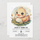 Invitation Anniversaire du canard sur mesure de Pond (Devant / Derrière)