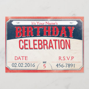 Invitation Anniversaire du Carnaval bleu et rouge sur mesure