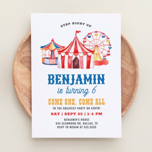 Invitation Anniversaire du Carnaval de cirque