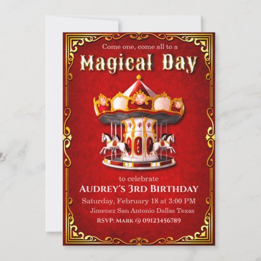 Invitation Anniversaire du carrousel (Devant)