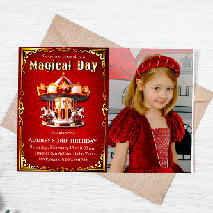 Invitation Anniversaire du carrousel avec photo