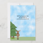 Invitation Anniversaire du Cerf mignon et du Bois Cabine (Dos)