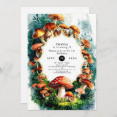 Invitation Anniversaire du champignon Little Woods (Devant / Derrière)
