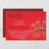 Invitation Anniversaire du Chandelier Quinceanera (Devant / Derrière)