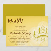 Invitation Anniversaire du Chandelier Quinceanera  (Devant / Derrière)