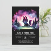 Invitation Anniversaire du chat doux magique (Debout devant)