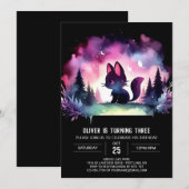 Invitation Anniversaire du chat doux magique (Devant / Derrière)