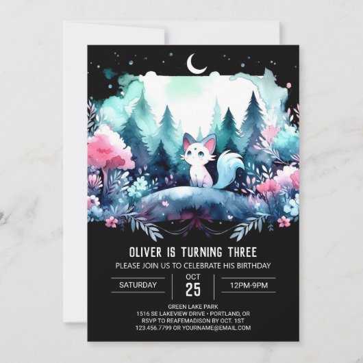Invitation Anniversaire du chat Dreamy (Devant)
