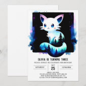 Invitation Anniversaire du chat Majestic personnalisé (Devant / Derrière)