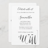 Invitation Anniversaire du chat Meow (Devant / Derrière)