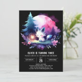 Invitation Anniversaire du chat Pastel numérique (Debout devant)
