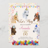 Invitation Anniversaire du cheval (Devant / Derrière)