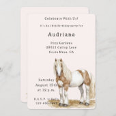 Invitation Anniversaire du Cheval Blanc Brown (Devant / Derrière)