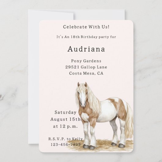 Invitation Anniversaire du Cheval Blanc Brown (Devant)