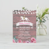 Invitation Anniversaire du Cheval de Bois de la grange rose r (Debout devant)
