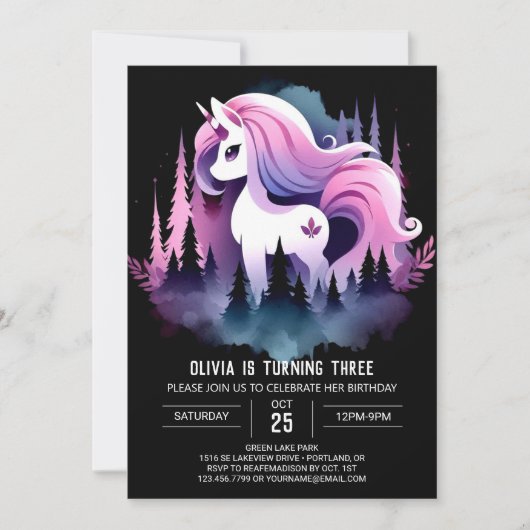 Invitation Anniversaire du Cheval de rêve (Devant)
