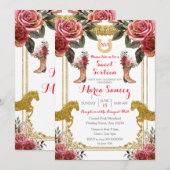 Invitation Anniversaire du Cheval du Maron Rouge sweet sixtee (Devant / Derrière)