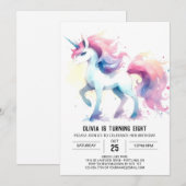 Invitation Anniversaire du Cheval Éditable Enchanté (Devant / Derrière)