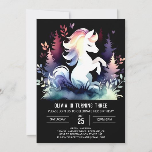 Invitation Anniversaire du cheval enchanté (Devant)