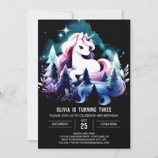 Invitation Anniversaire du Cheval Enchanted (Devant)