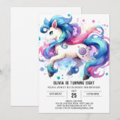 Invitation Anniversaire du Cheval Enfant Moderne (Devant / Derrière)