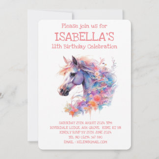 Invitation Anniversaire du Cheval Floral