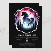 Invitation Anniversaire du Cheval Minimaliste Magique (Devant / Derrière)