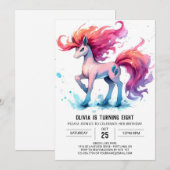 Invitation Anniversaire du Cheval moderne et imprimable (Devant / Derrière)