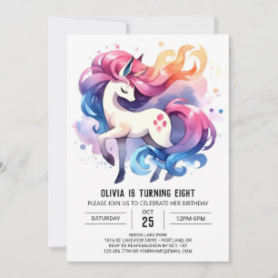 Invitation Anniversaire du Cheval numérique élégant