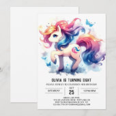 Invitation Anniversaire du Cheval numérique élégant (Devant / Derrière)